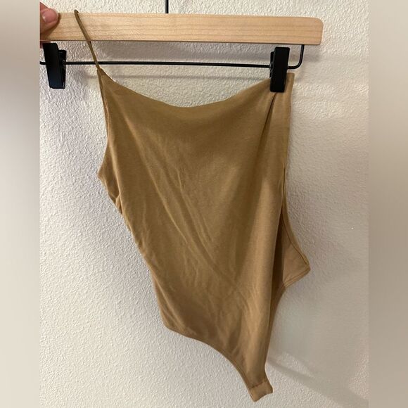 Good American One Shoulder Bodysuit Pecan Sz 0 - Picture 2 of 6